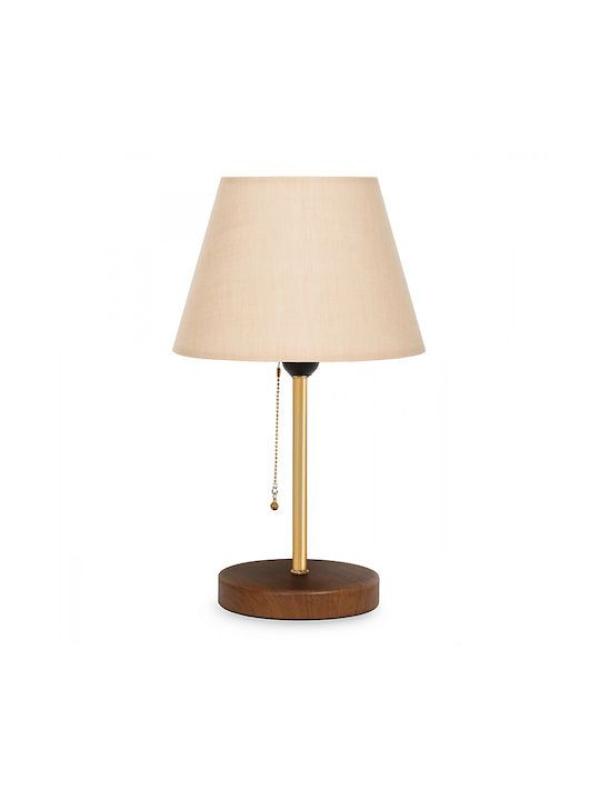 Portable  Lamp with Beige Cap and Gold Base